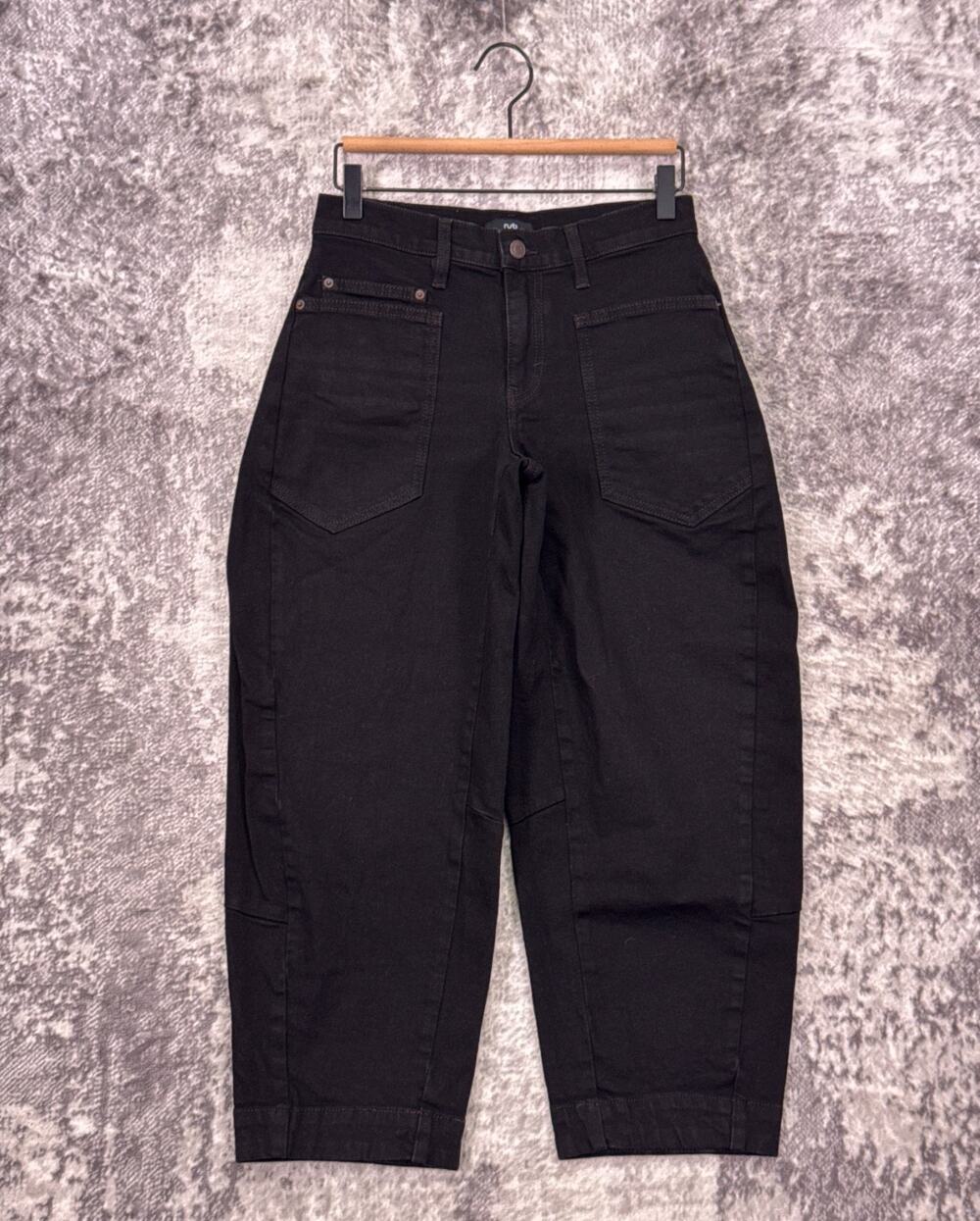 Ruti The Slouchy Jeans 2.0 6 Petite Womens Black Wash Denim Barrel Leg